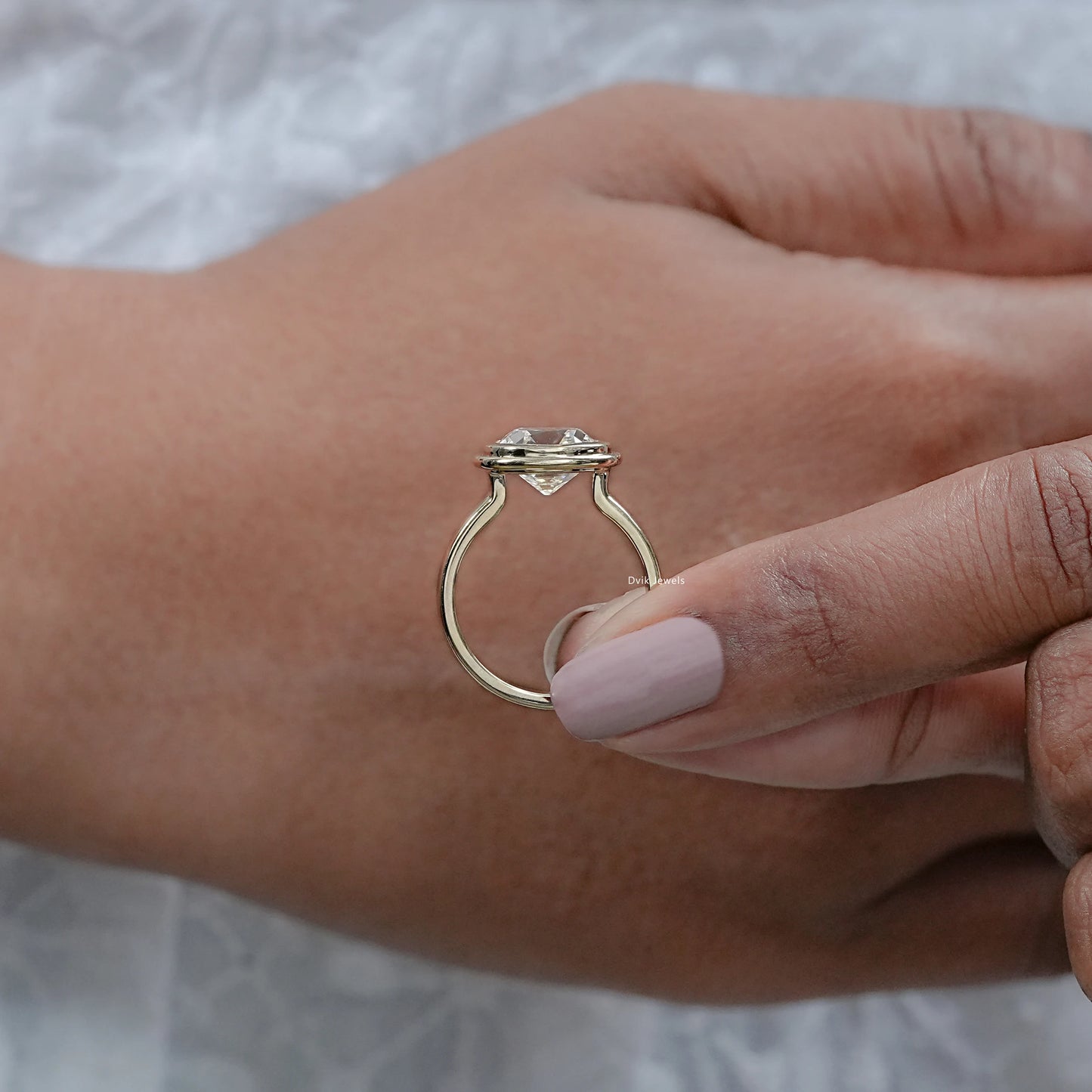 Old Mine Cushion Cut Diamond Solitaire Ring