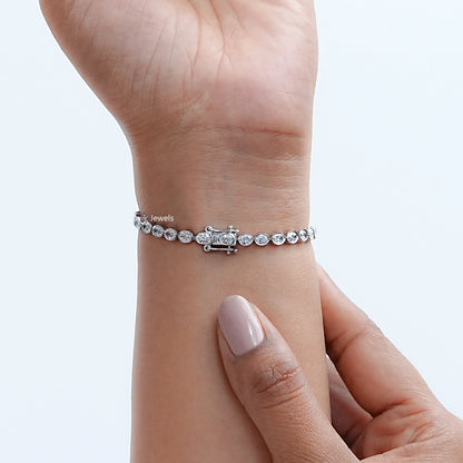 Oval Cut Diamond  Bezel Set Tennis Bracelet