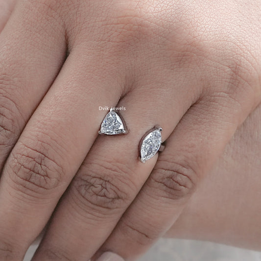 Marquise & Trillion Lab Diamond Toi Et Moi Ring