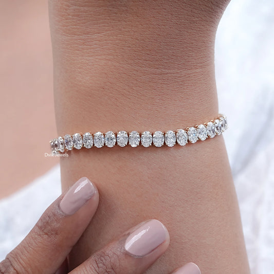 Oval Cut Lab Diamond Tennis Bracelet