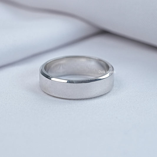 Solid Gold Hidden Birthstone Plain Men's Band