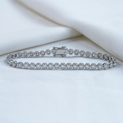 Bezel Set Round Lab Diamond Tennis Bracelet
