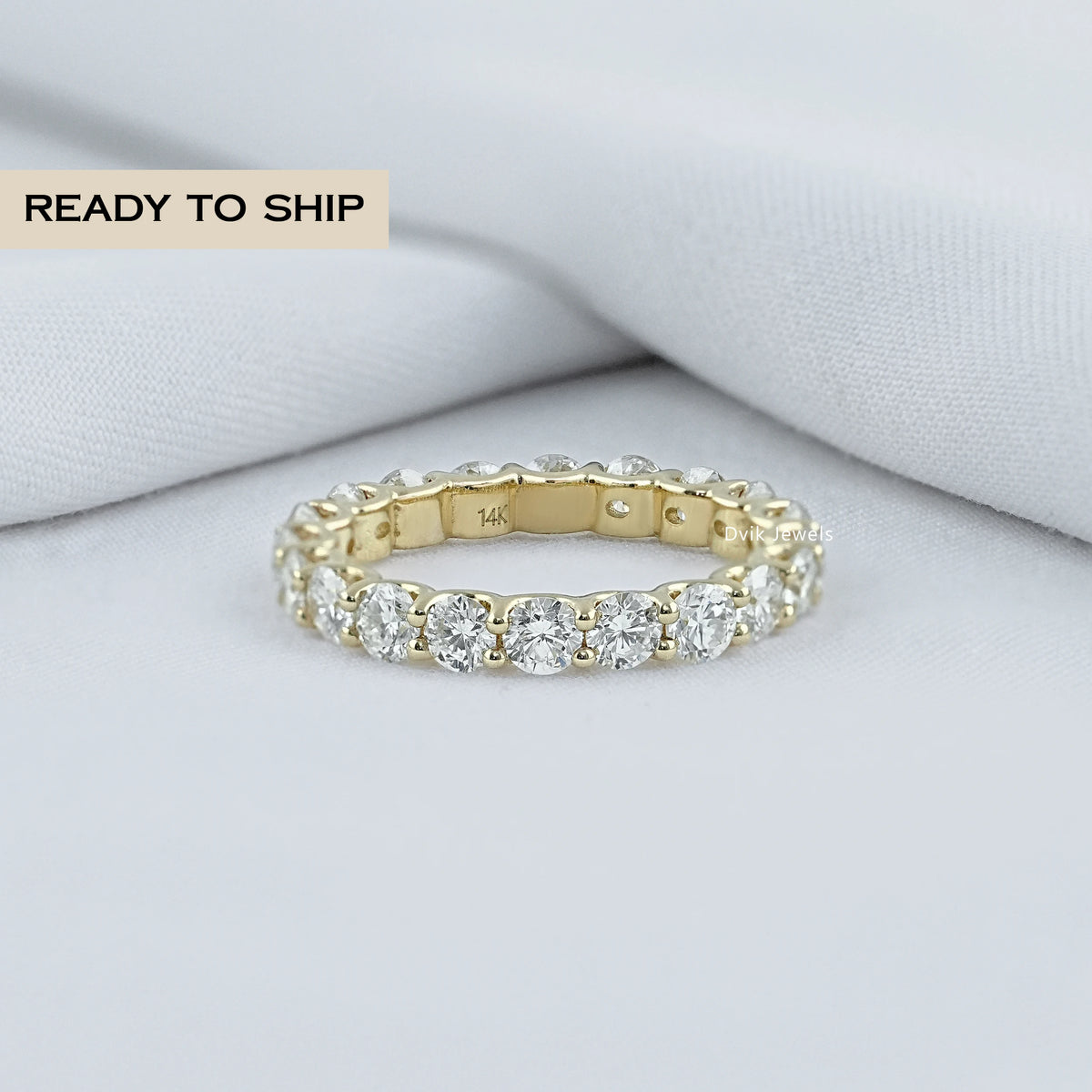 Round Diamond Eternity Wedding Band