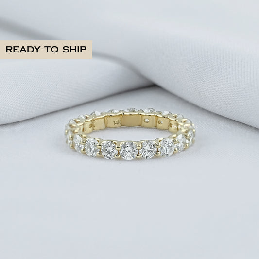 Round Diamond Eternity Wedding Band