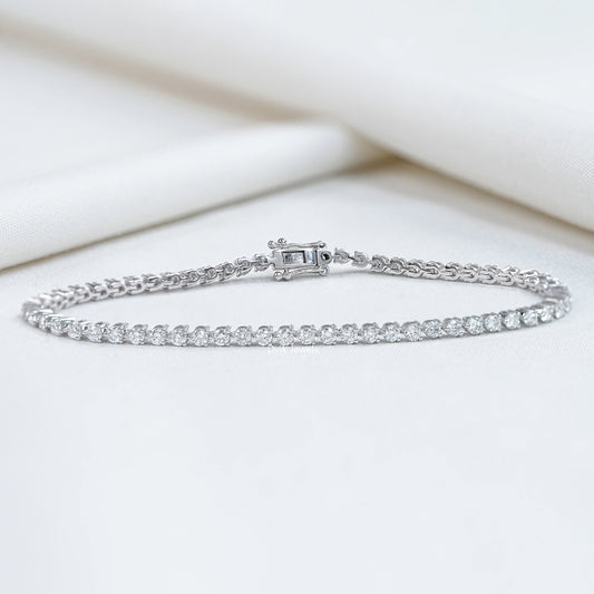 Round Lab Grown Diamond Tennis Bracelet