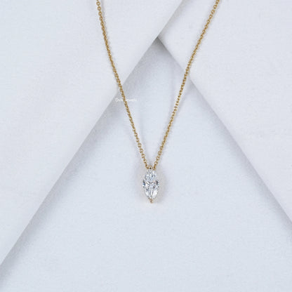 Marquise Cut Lab Diamond Solitaire Pendant