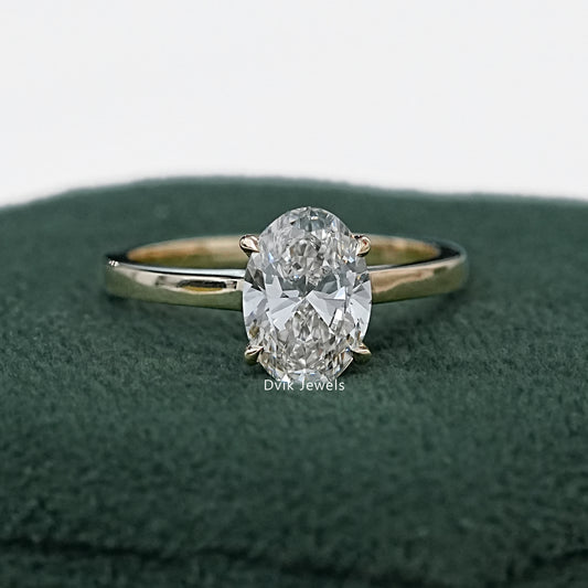 Hidden Halo Oval Lab Grown Diamond Solitaire Ring