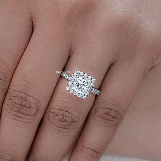 Princess Cut Diamond Halo Engagement Ring