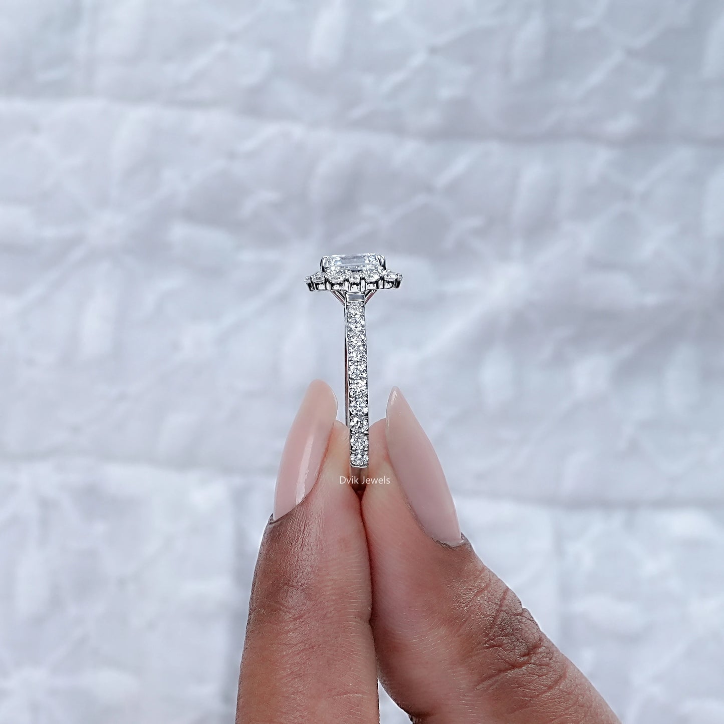 Square Emerald Cut Lab Diamond Engagement Ring