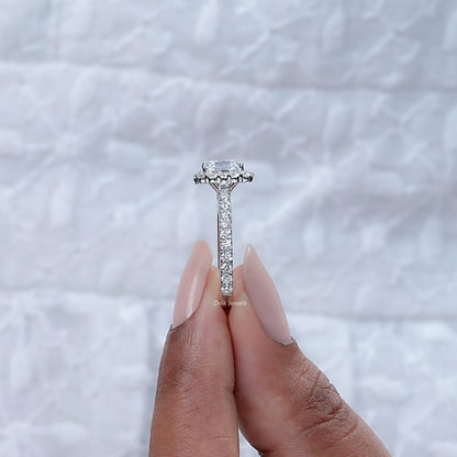 Square Emerald Cut Lab Diamond Engagement Ring