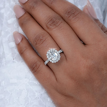 Old Mine Cushion Cut Lab Grown Diamond Engagement Ring
