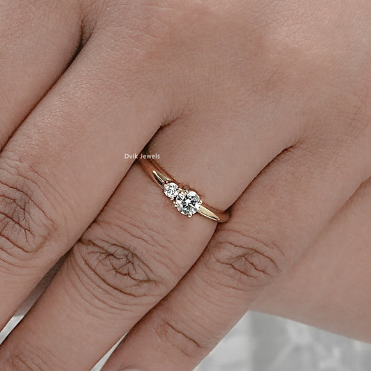 Lab Grown Round Diamond Two-Stone Ring