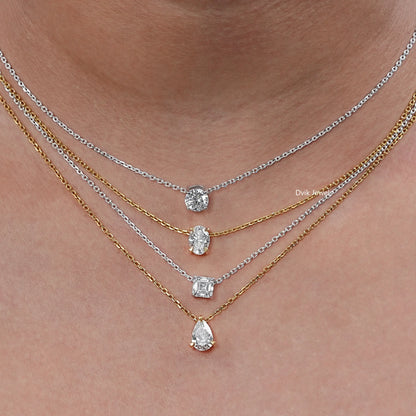 Multi Shape Lab Grown Diamond Solitaire Pendant