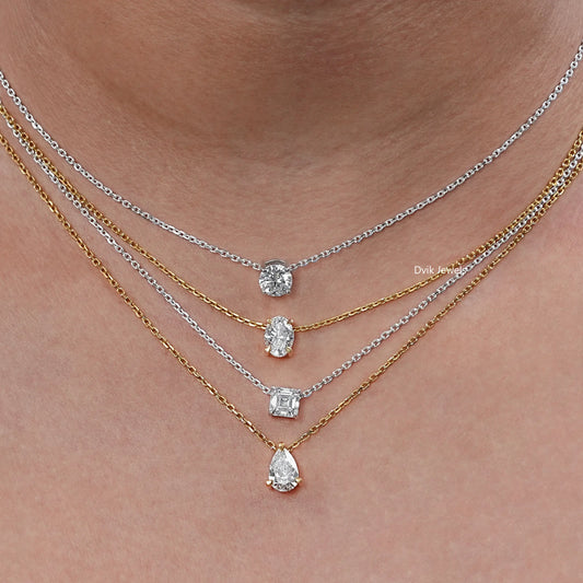 Multi Shape Lab Grown Diamond Solitaire Pendant