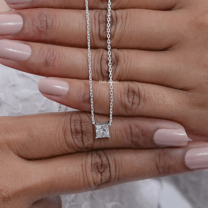 Princess Cut Lab Grown Diamond Solitaire Pendant