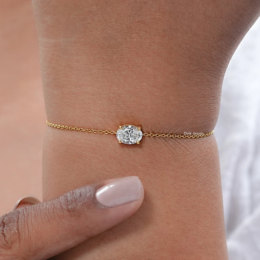 Oval Cut Lab Grown Diamond Solitaire Bracelet