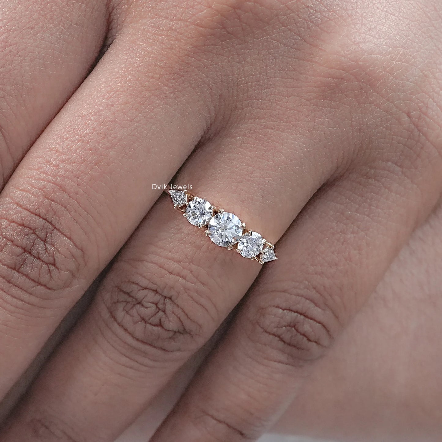 Five Stone Round And Kite Diamond Ring