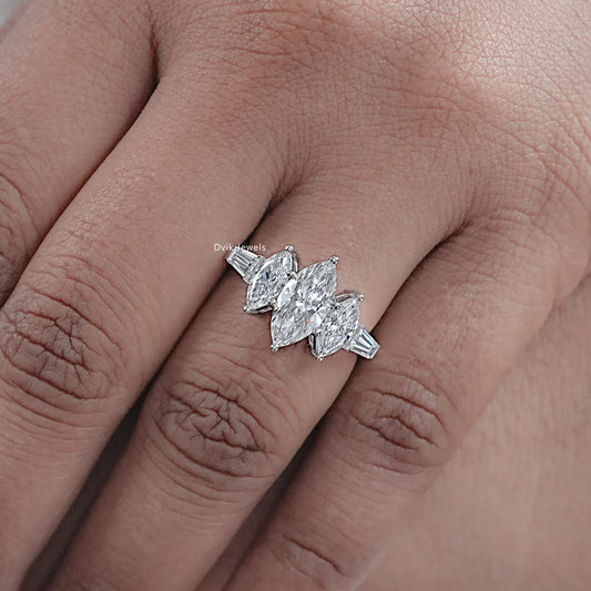 Five Stone Marquise And Baguette Diamond Ring
