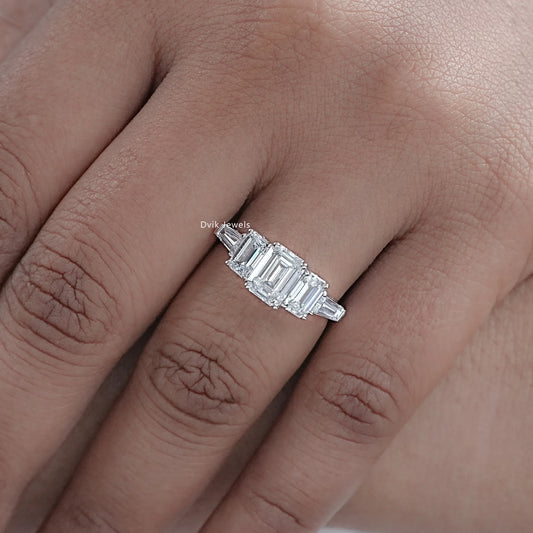 Emerald Cut Baguette Diamond Five Stone Ring