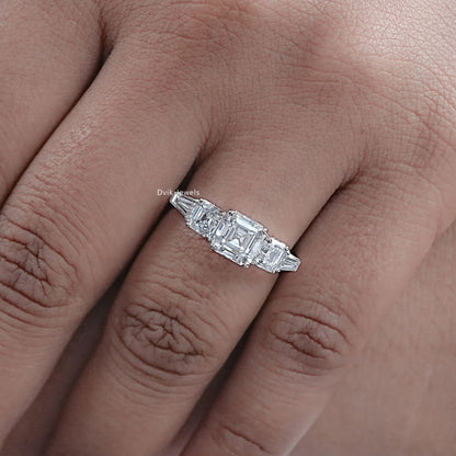 Asscher Cut Lab Grown Diamond Five Stone Ring