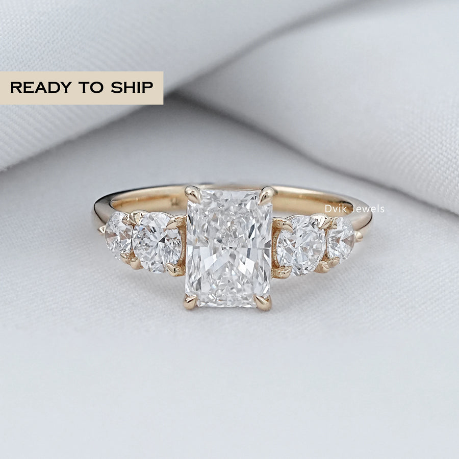 Radiant Lab Diamond Five Stone Ring