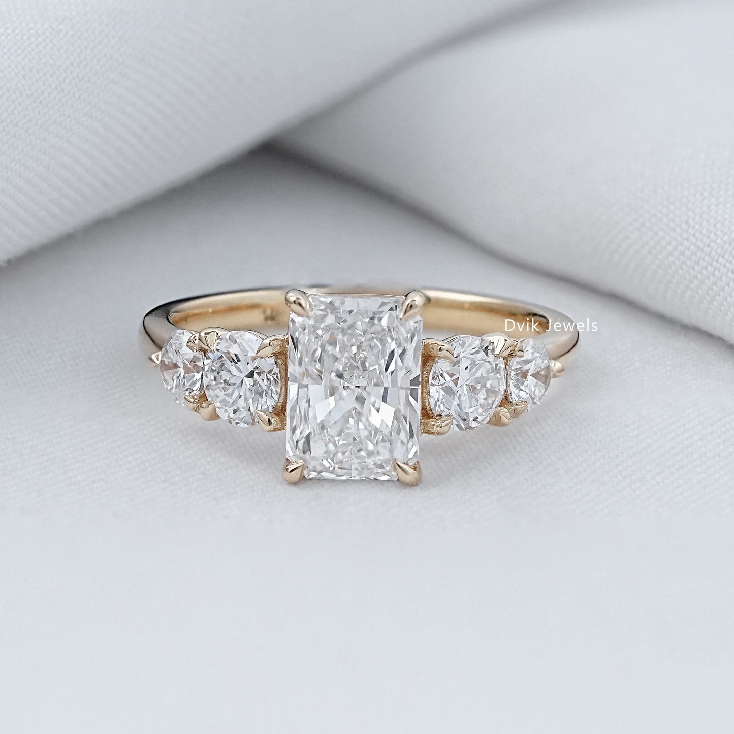 Radiant Cut Lab Diamond Five Stone Ring