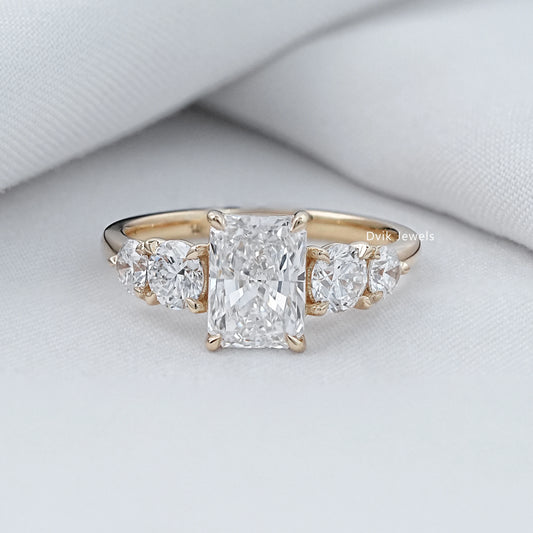 Radiant Cut Lab Diamond Five Stone Ring