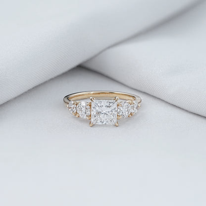 Princess Cut Five Stone Engagement Ring