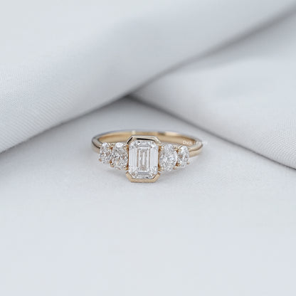 Half Bezel Set Five Stone Diamond Ring