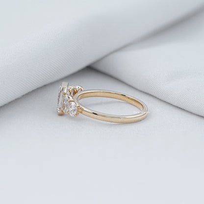 Half Bezel Set Five Stone Diamond Ring