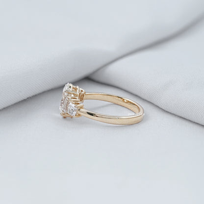 Lab Diamond Five Stone Ring - Oval Shape