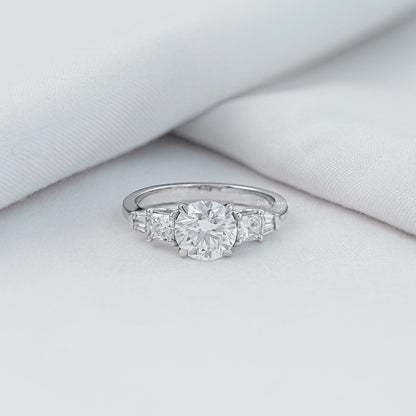 Princess And Round Cut Lab Diamond Five Anniversary Ring