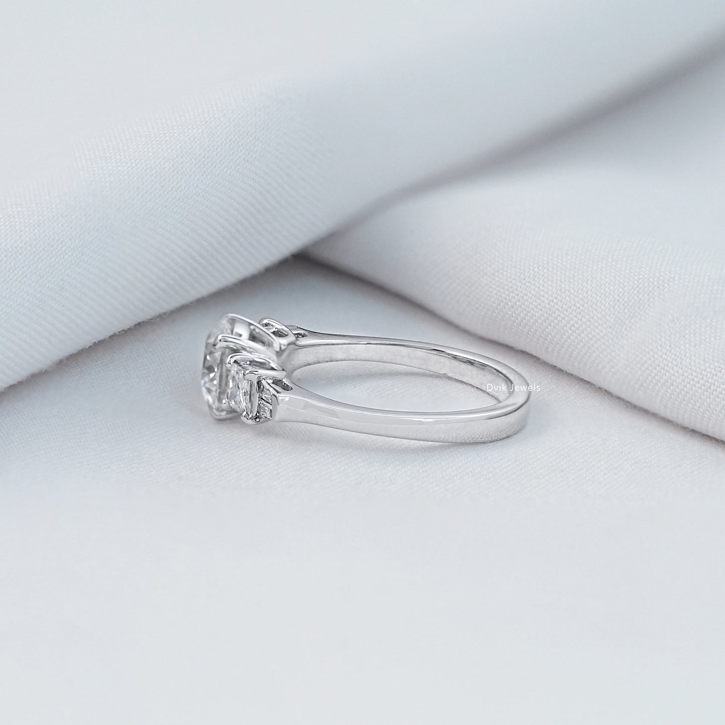 Princess And Round Cut Lab Diamond Five Anniversary Ring