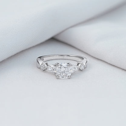 Round Cut Five Stone Engagement Ring