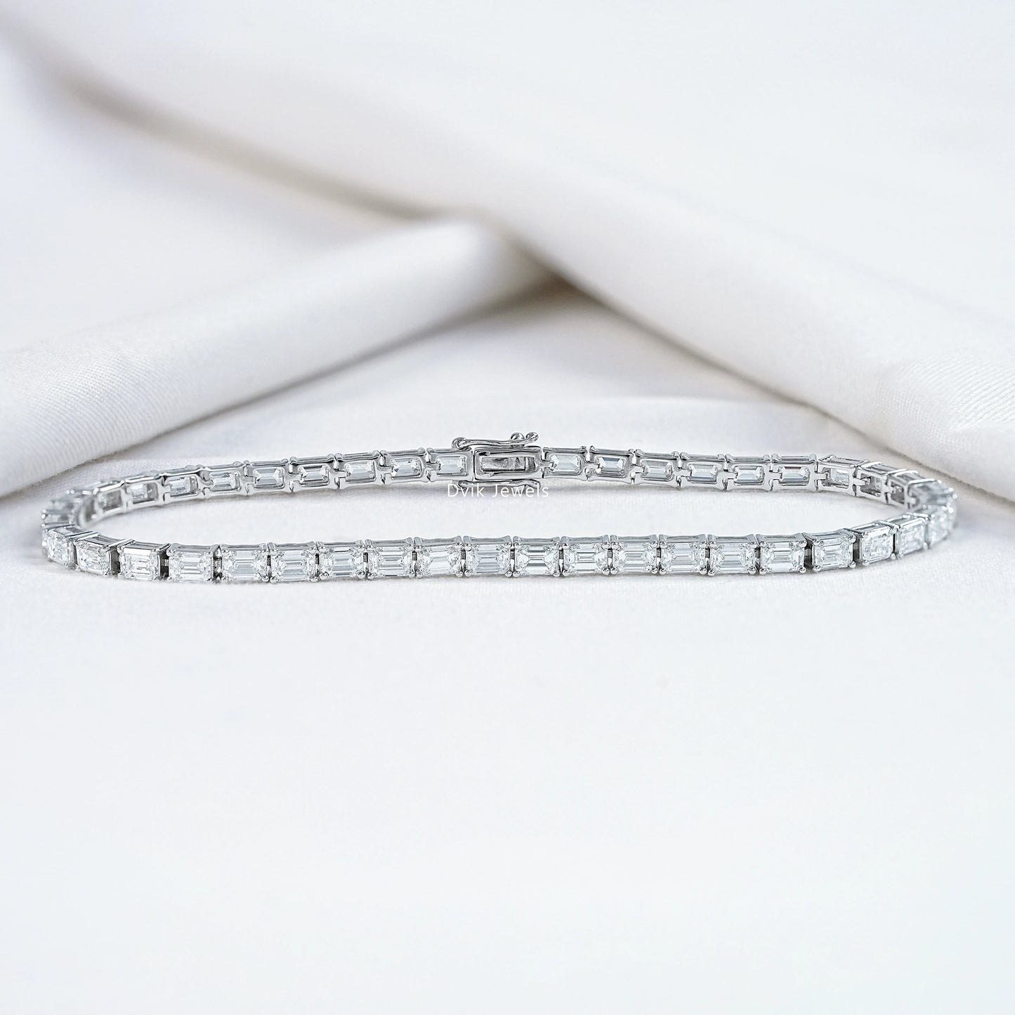 Lab Diamond Emerald Cut Tennis Bracelet