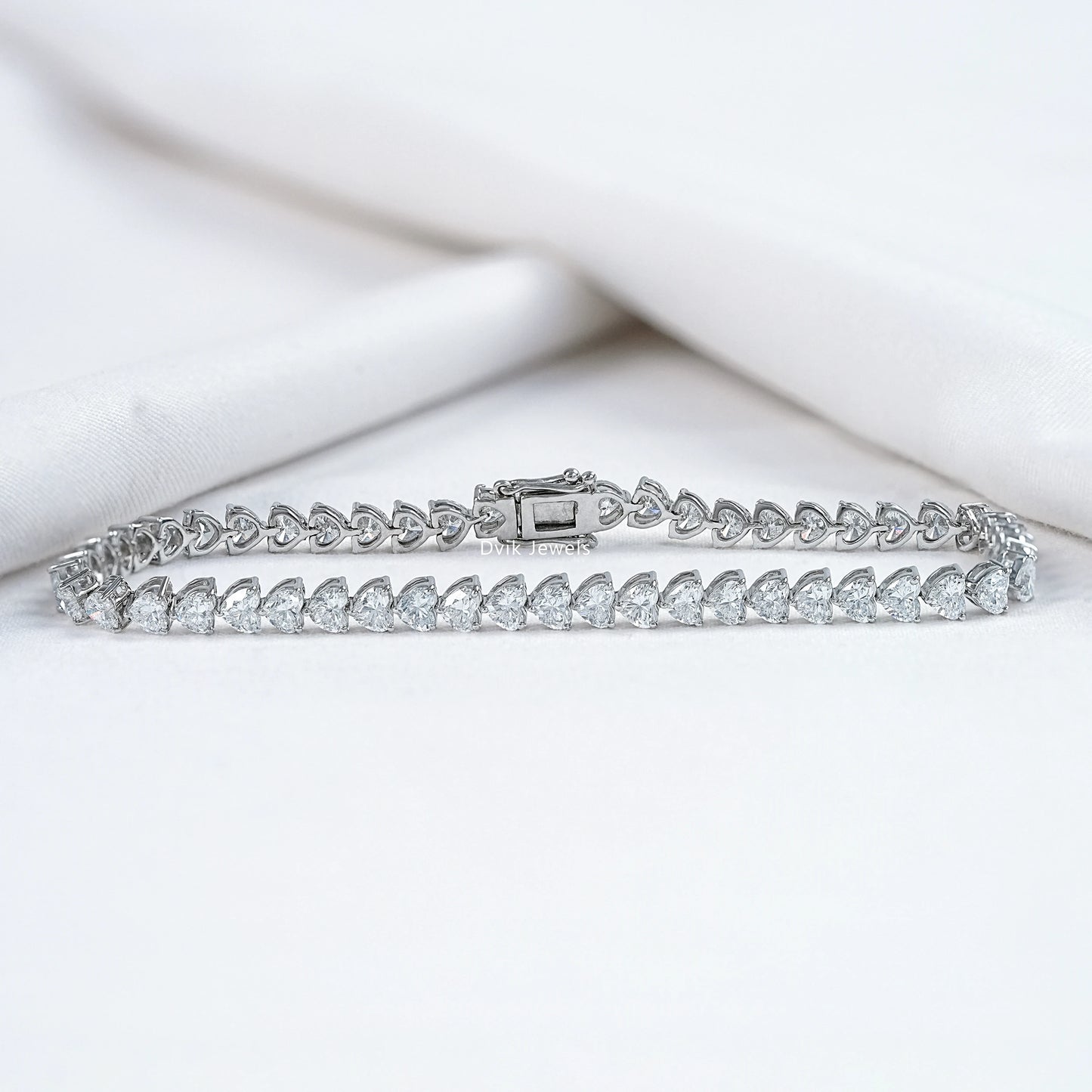 Heart Shaped Lab Diamond Tennis Bracelet