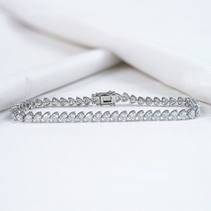 Heart Shaped Lab Diamond Tennis Bracelet