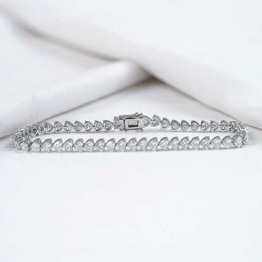 Heart Shaped Lab Diamond Tennis Bracelet