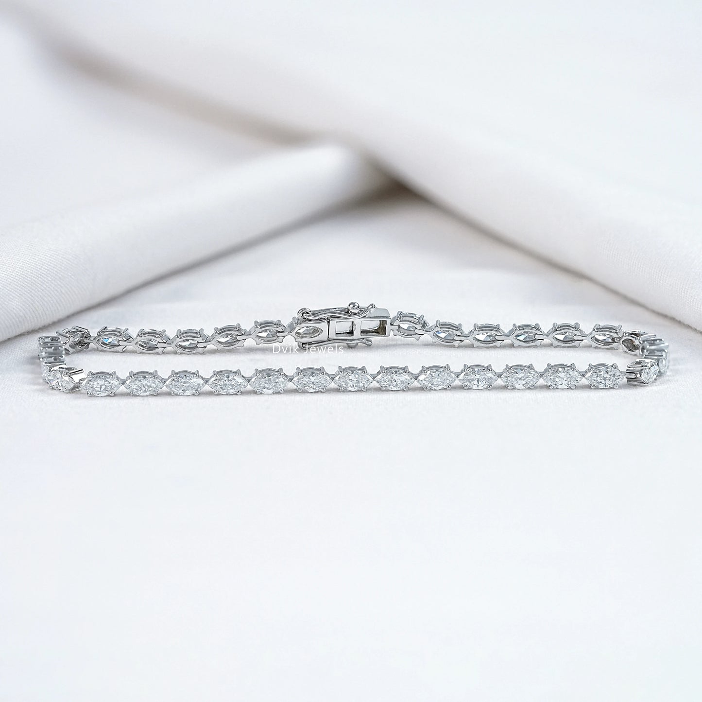 Marquise Cut Lab Diamond Tennis Bracelet