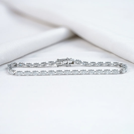 Marquise Cut Lab Diamond Tennis Bracelet