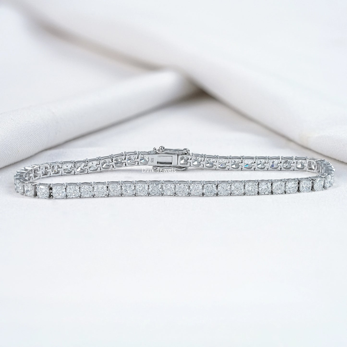 Cushion Lab Grown Diamond Tennis Bracelet