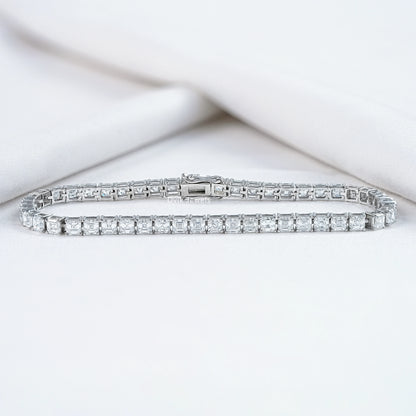 Asscher Cut Lab Diamond Tennis Bracelet