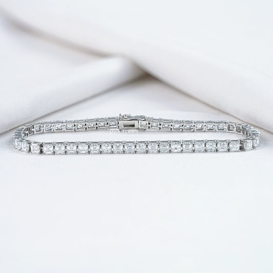 Asscher Cut Lab Diamond Tennis Bracelet