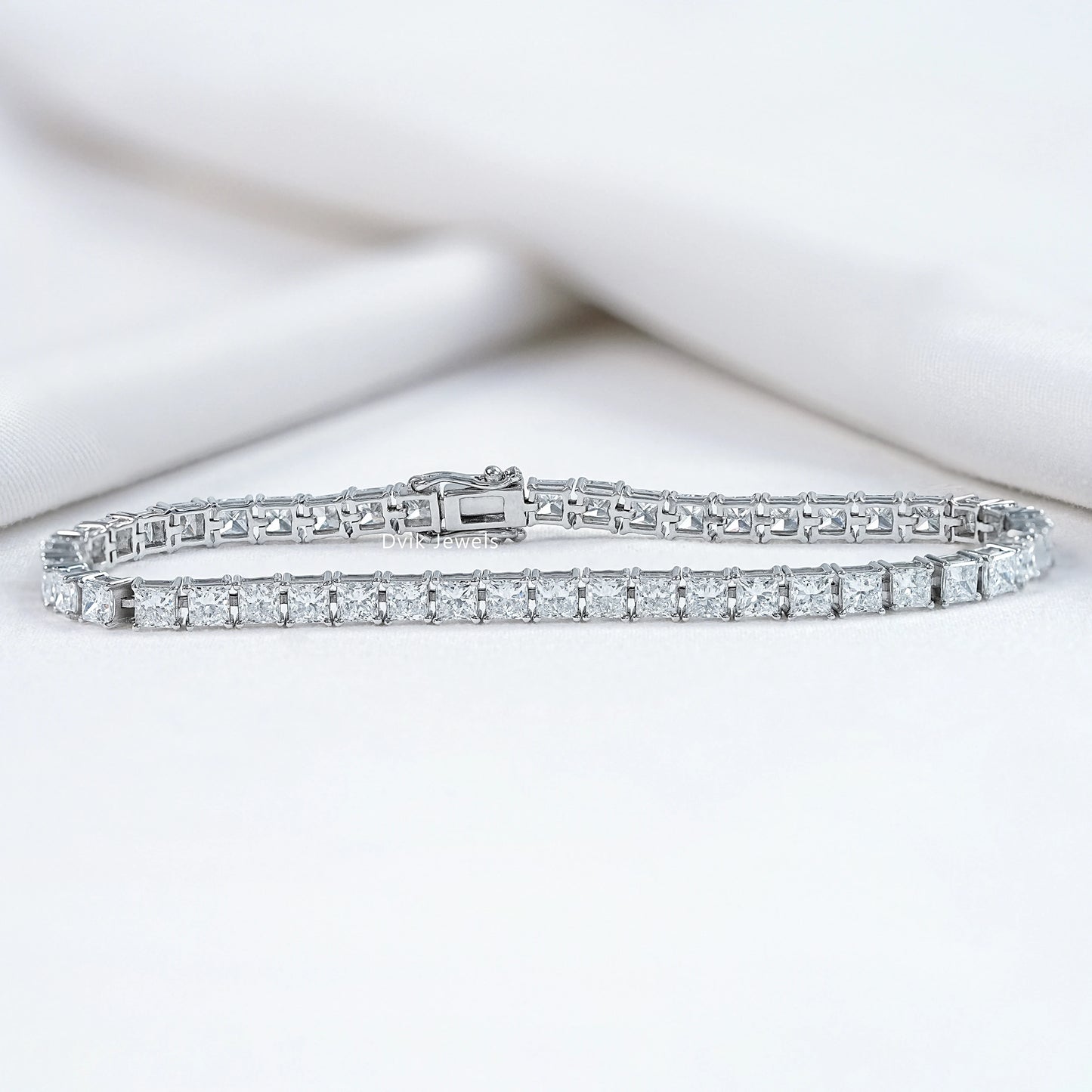 Princess Cut Lab Diamond Tennis Bracelet