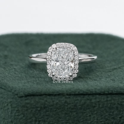 Cushion Cut Halo Diamond Engagement Ring