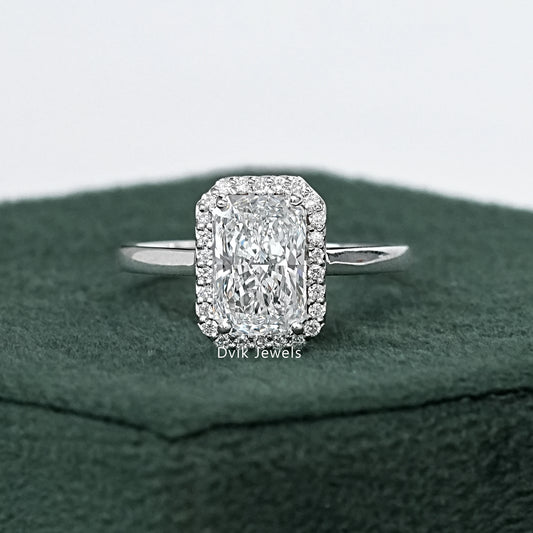 Radiant Lab Grown Halo Diamond Engagement Ring
