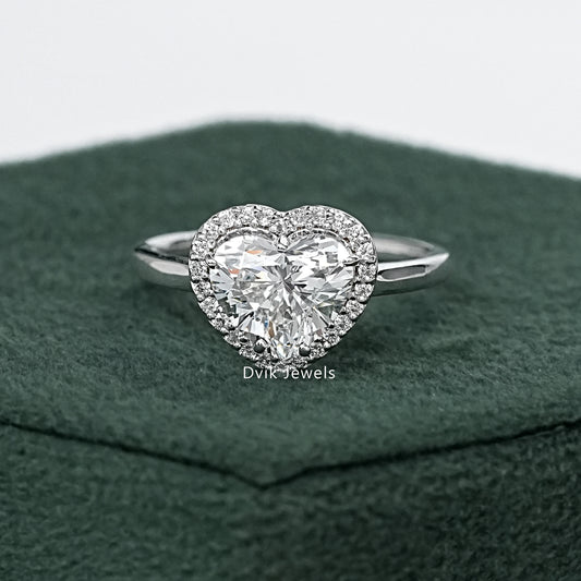 Heart Shape Halo Diamond Engagement Ring