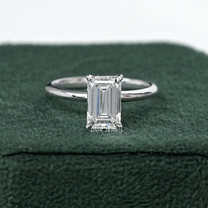Emerald Cut Solitaire Diamond Engagement Ring