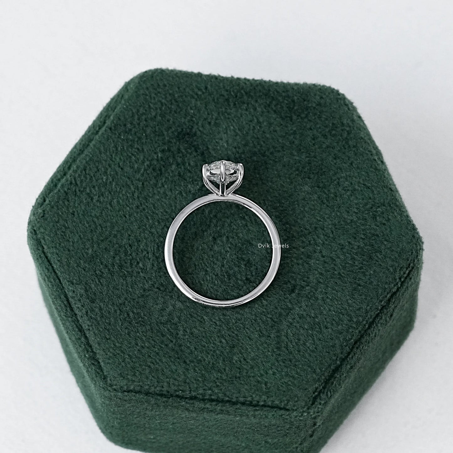 Marquise Cut Lab Diamond Solitaire Engagement Ring