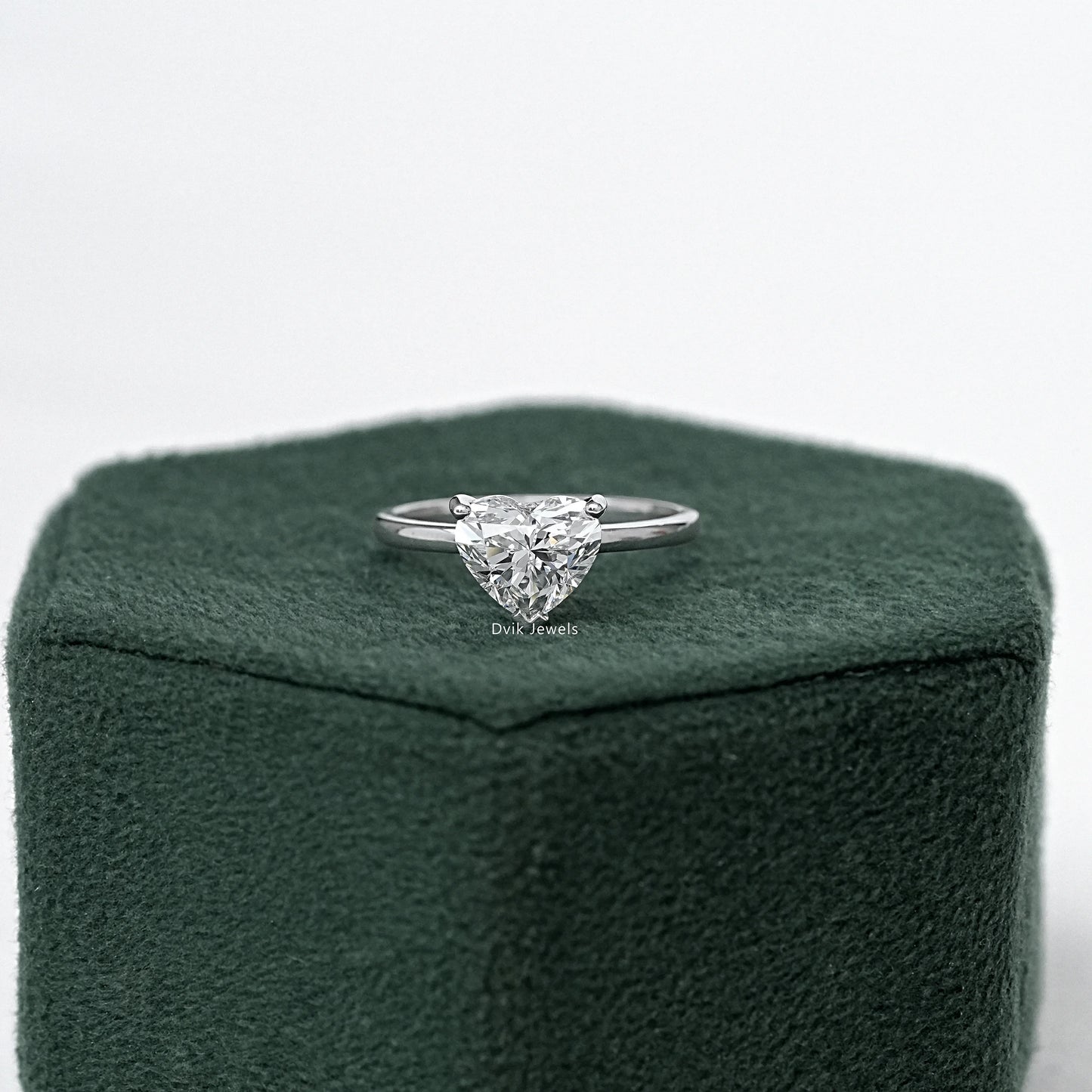 Heart Shape Lab Grown Solitaire Engagement Ring Women